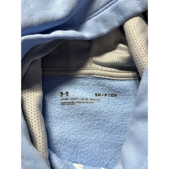 Baby Blue Long Sleeve Under Armour Hoodie Sweatshirt Men's Size Small - Picture 4 of 6